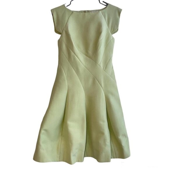 Halston HERITAGE Women's Silk Faille Cap-Sleeve Structured Cocktail Dress size 4 - Picture 3 of 6
